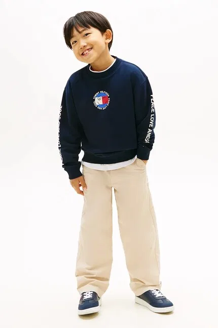 Кофта детская с флагом Tommy Hilfiger, синий — фото 3