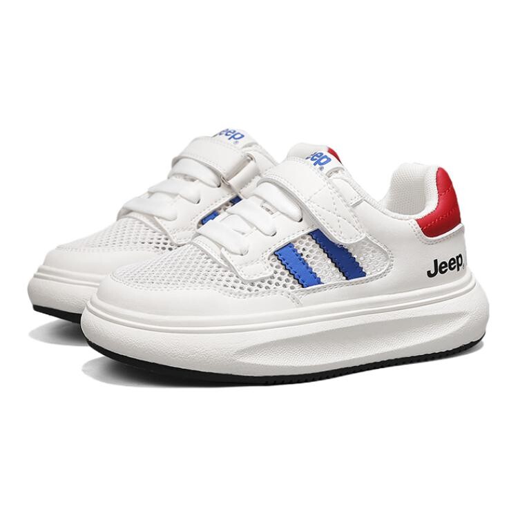 Детские кроссовки для скейтбординга Kids Low-top White/Blue Jeep, белый/синий — фото 3