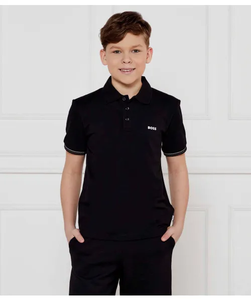 

Футболка поло Regular fit Boss Kidswear, черный