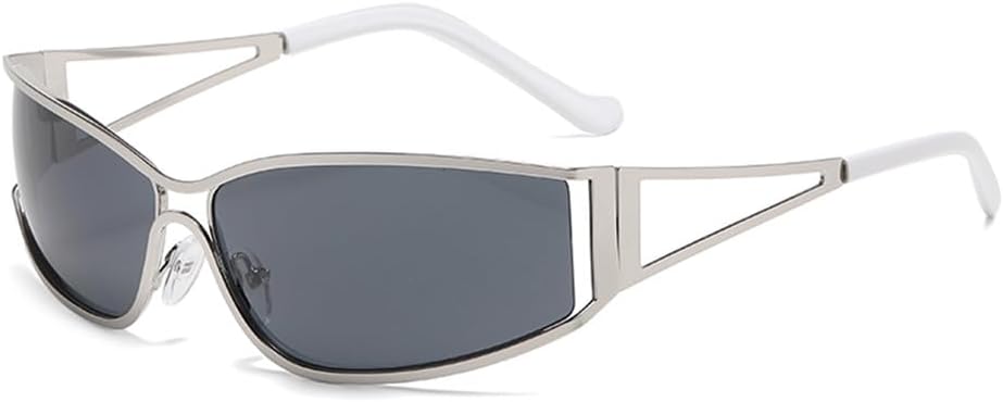 

Модные женские солнцезащитные очки в панк-стиле с металлической оправой, в стиле Y2K, с полой оправой, для путешествий и активного отдыха, унисекс, с защитой от УФ-излучения UV4 KTUCN, Hd2