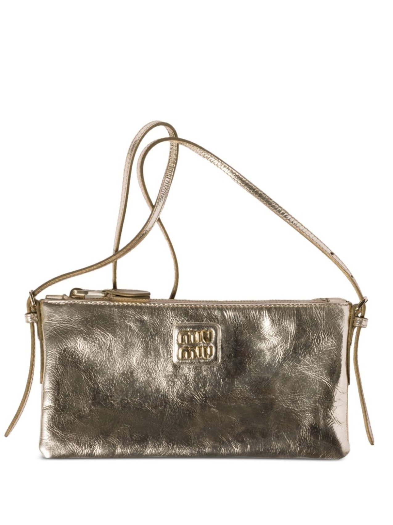 

Miu Miu клатч с логотипом, золотой