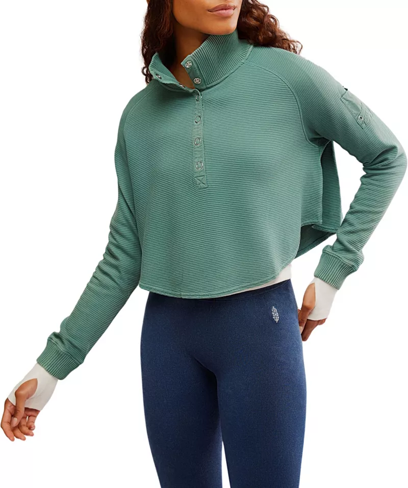 

Женская футболка So Fly Henley FP Movement, цвет Midnight Jade