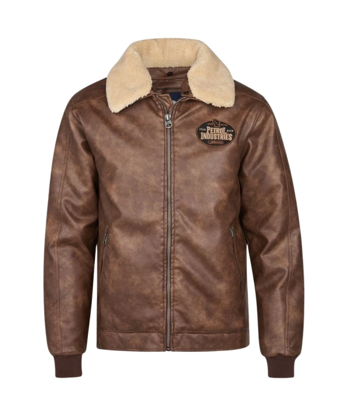 

Стеганая куртка-бомбер с воротником «плюшевый мишка» Petrol, коричневый