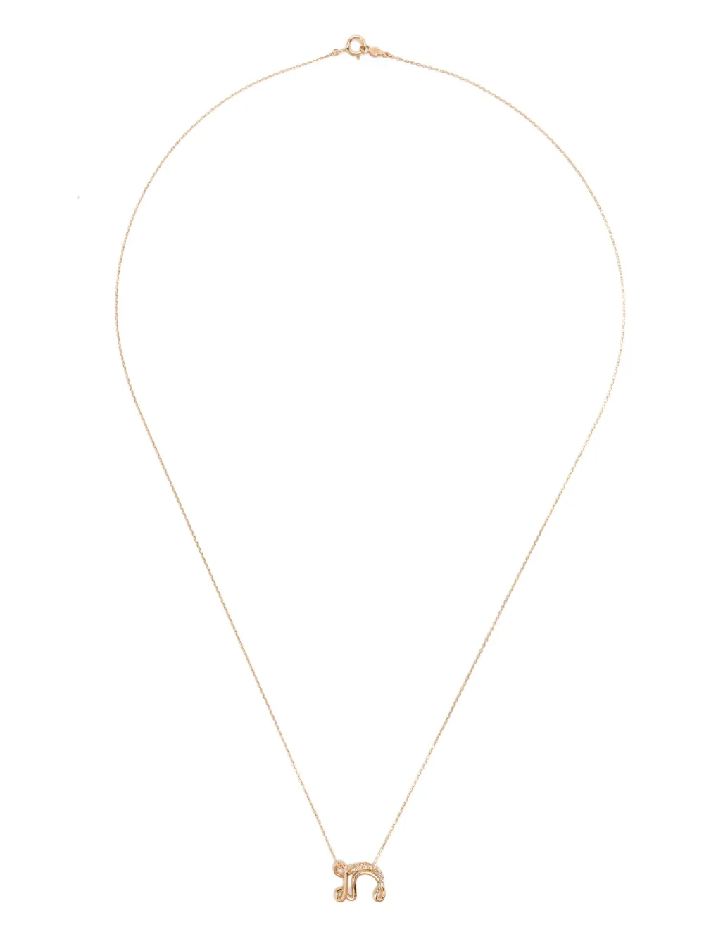 

Бриллиантовое колье с буквой N из 18-каратного желтого золота Charlotte Chesnais, золотой