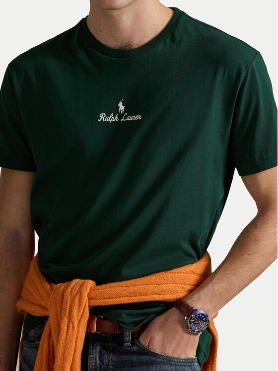 Футболка classic fit 710981370006 Polo Ralph Lauren, зеленый — фото 4