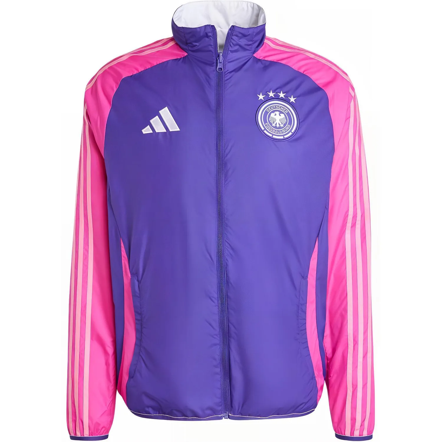 Adidas Куртка мужская UEFA European Football Championship Germany Team DFB ANTHEM Collegiate Purple/Bright Fuchsia/White — фото 3