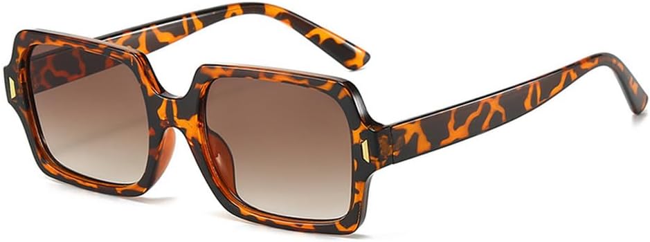 

Ретро женские солнцезащитные очки с защитой от УФ-излучения UV400, модные заклепки, мужские солнцезащитные очки с градиентным переходом цвета HVTVTLA, Leopard Tea Gradient