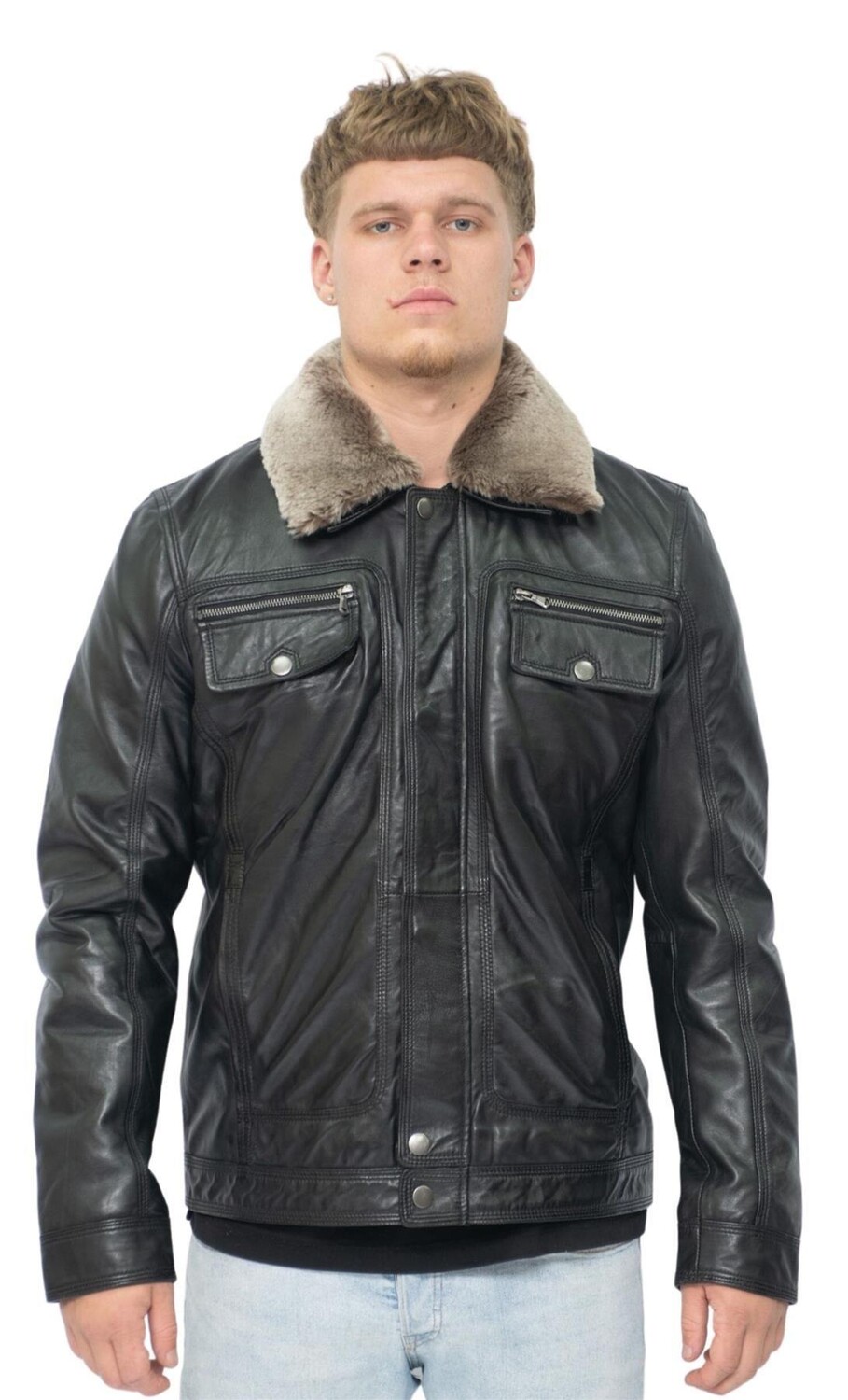 

Кожаная куртка-рубашка Trucker-Galway Infinity Leather, черный