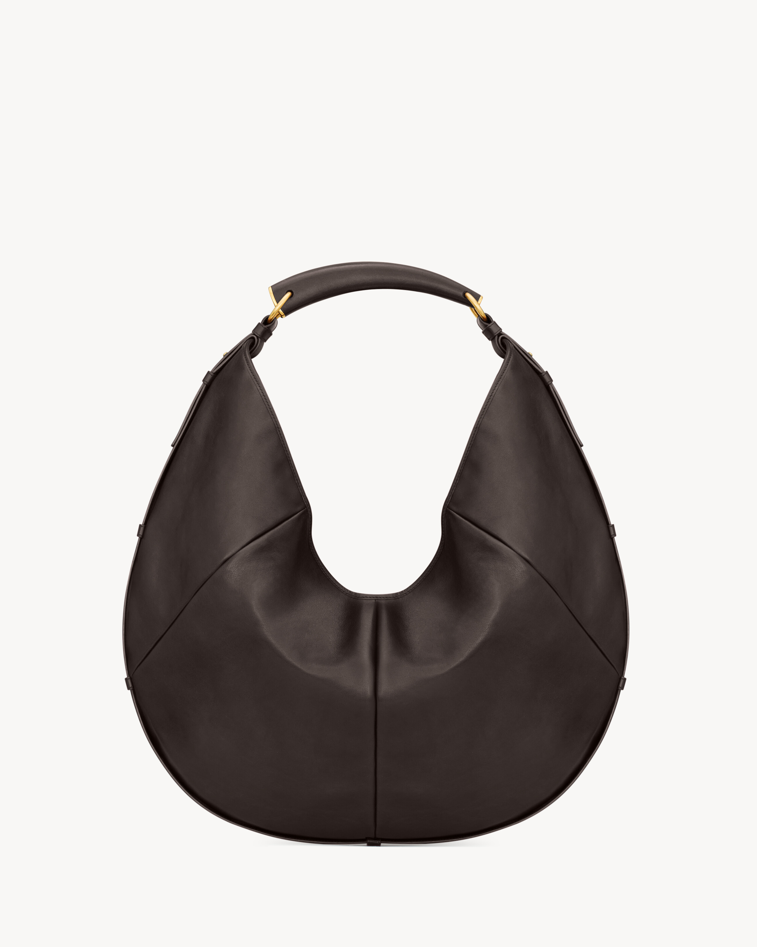 Большая сумка MOMBASA из кожи SAINT LAURENT, коричневый