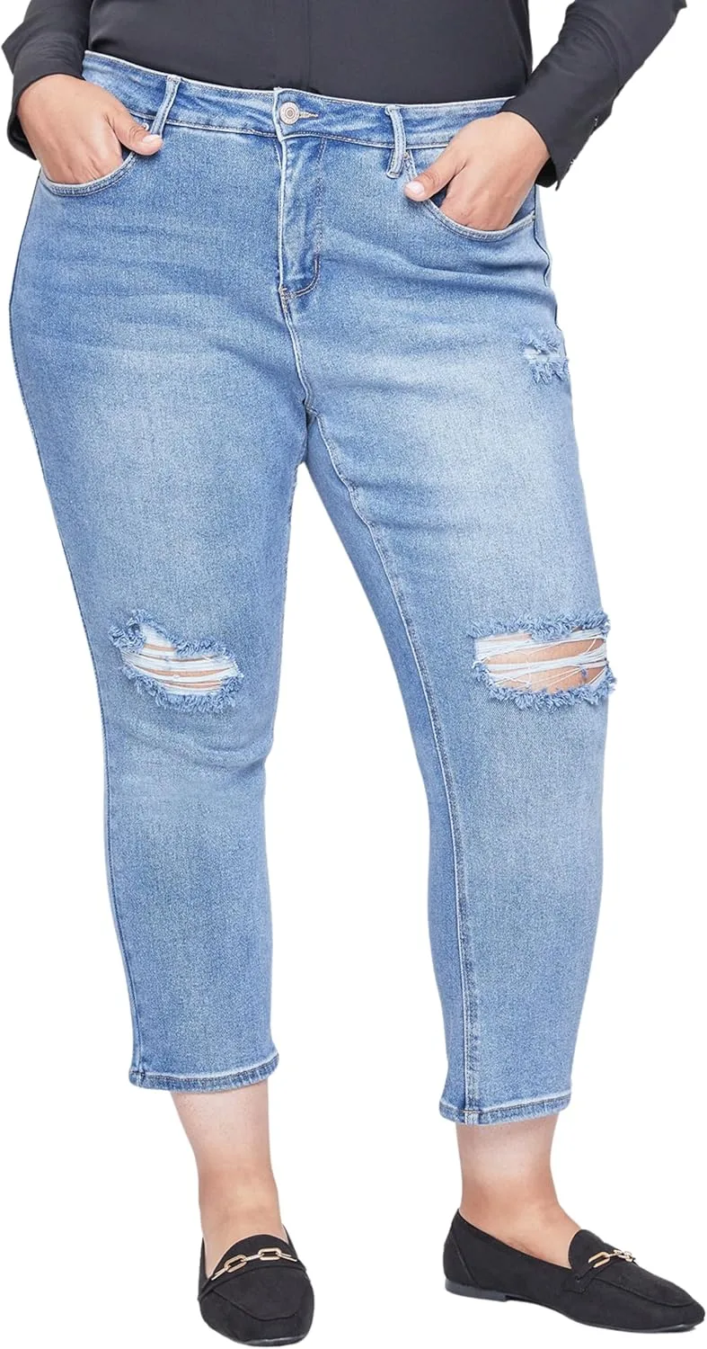 

Royalty For Me Women's Plus Size Sustainable Vintage Straight Ankle Jeans - Xp118070n