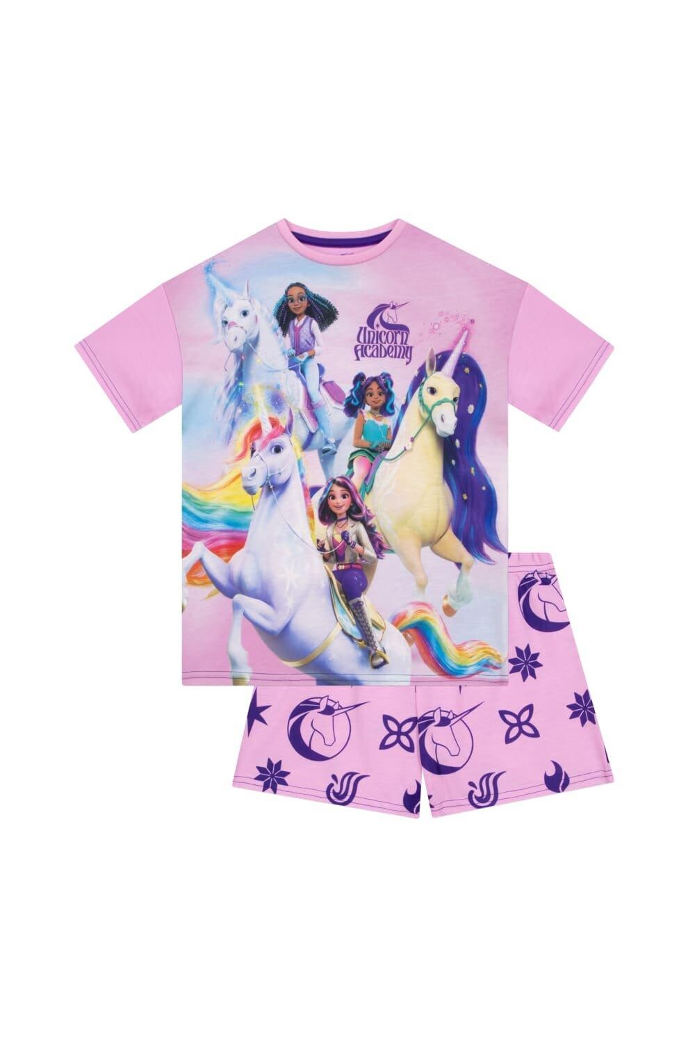 

Короткая пижама с единорогом Unicorn Academy, розовый
