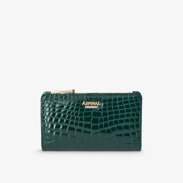 

Кошелёк из кожи Mayfair с логотипом-пластиной Aspinal Of London, зеленый