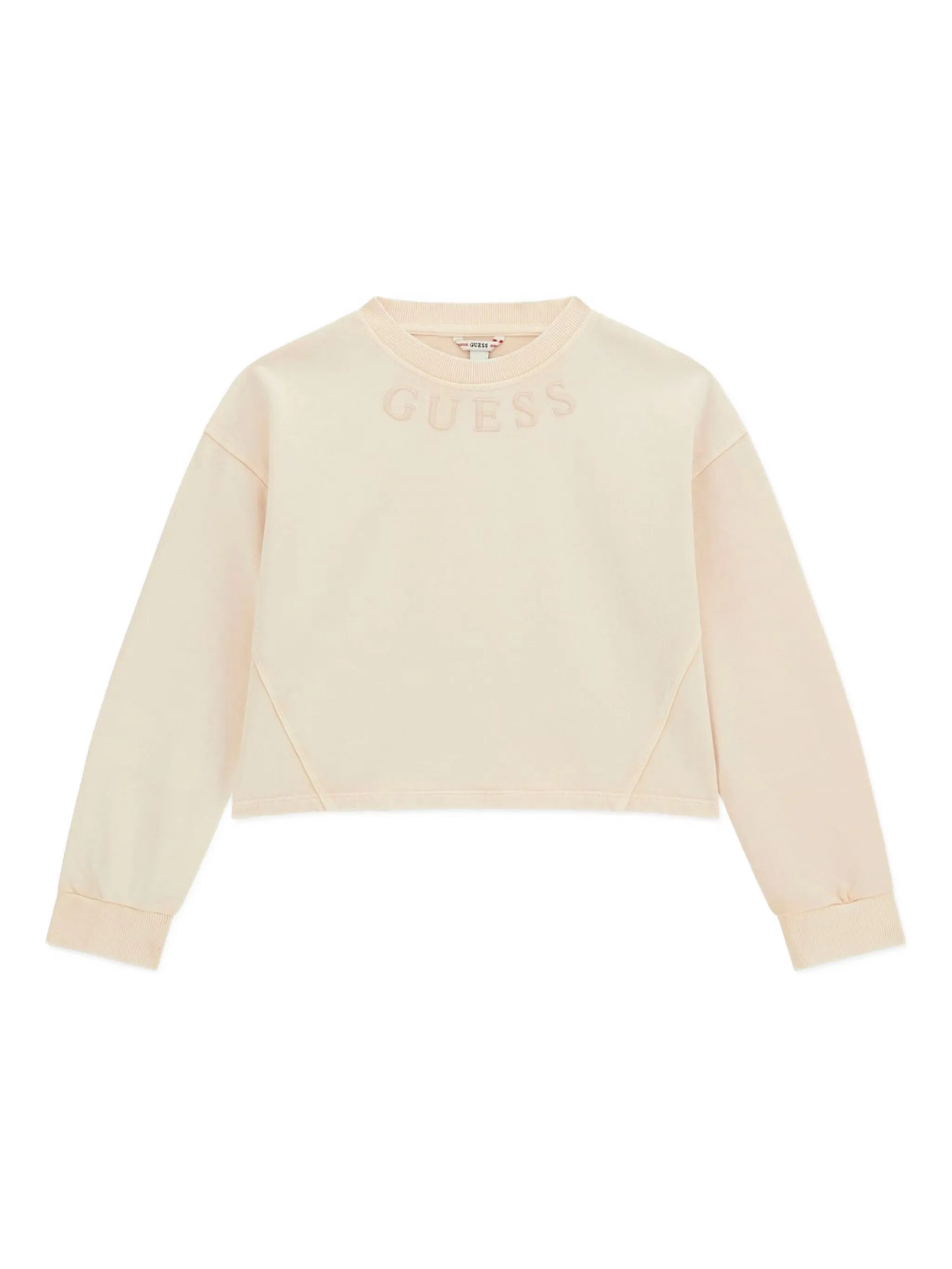 

Укороченная толстовка с вышитым логотипом Guess Kids, розовый