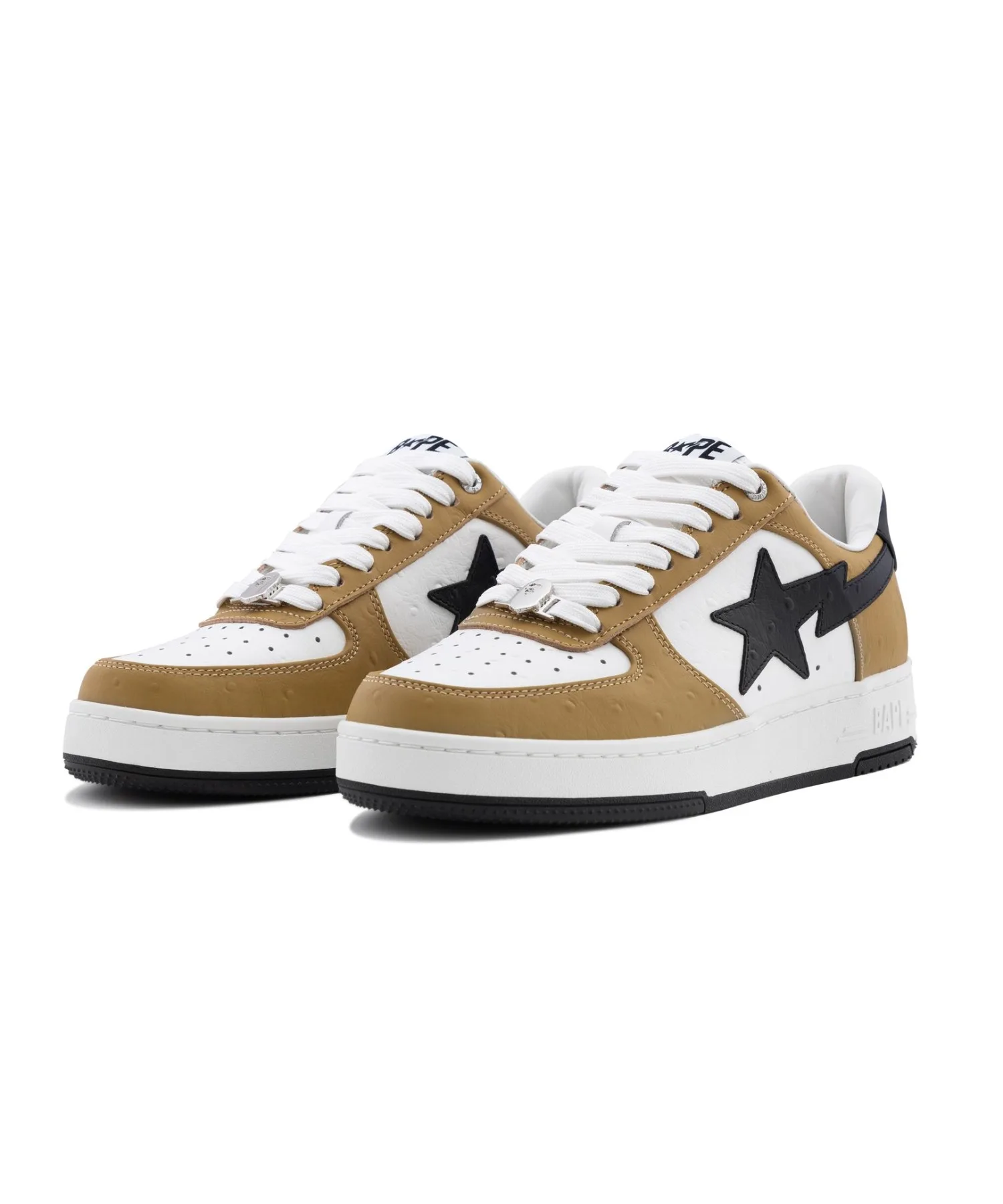 Мужские кроссовки из телячьей кожи с крокодиловым узором BAPE STA #3 A BATHING APE коричневые