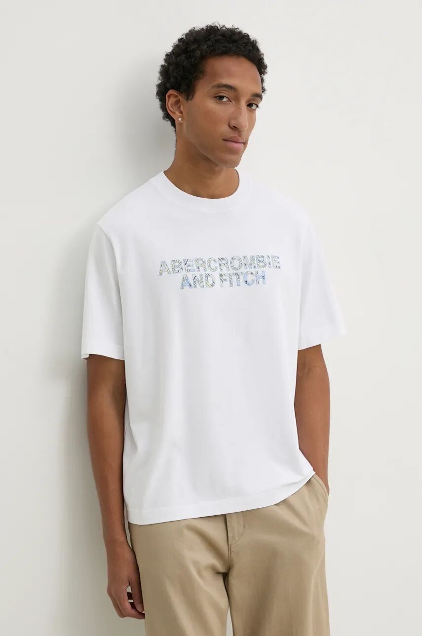 

Хлопковая футболка Abercrombie & Fitch, белый