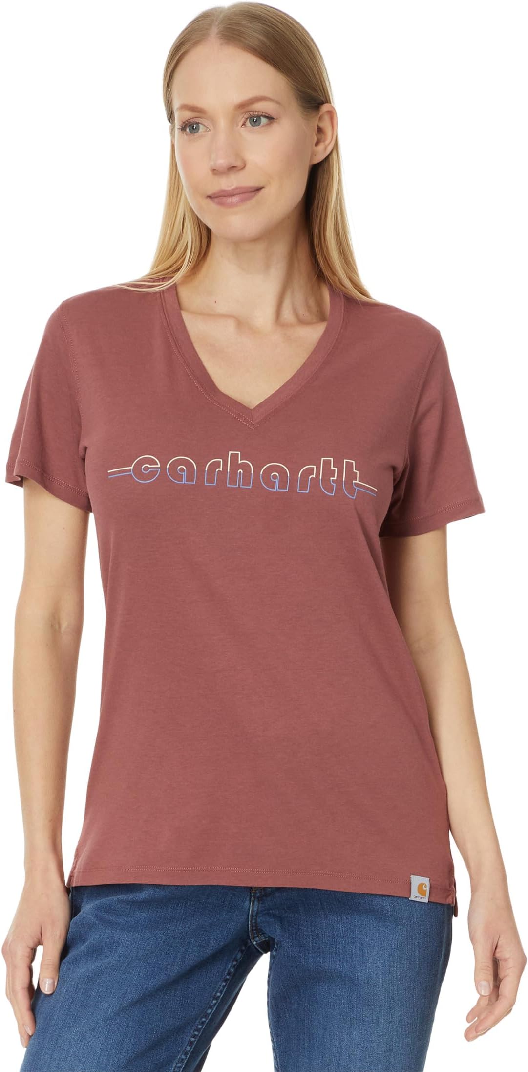 

Футболка Carhartt Relaxed Fit Lightweight Short Sleeve Carhartt Graphic V-Neck T-Shirt, цвет Apple Butter