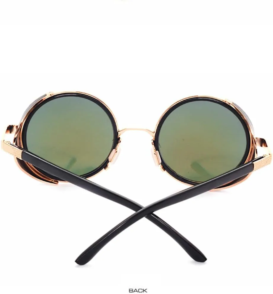 

Винтажные женские солнцезащитные очки в стиле стимпанк, ретро, ​​мужские круглые солнцезащитные очки в стиле панк с защитой от УФ-излучения UV400 VVTWSSW, Golden Tea