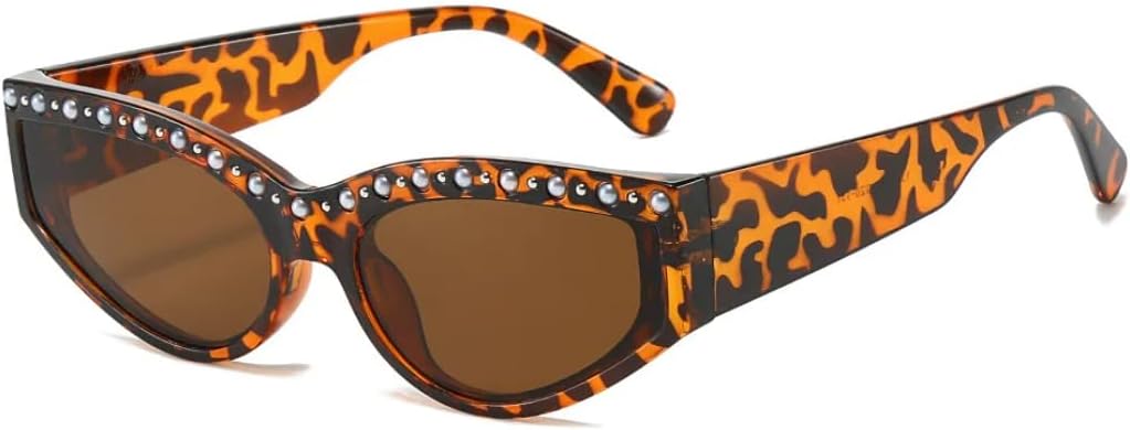 

Солнцезащитные очки с защитой от УФ-излучения UV400 | «Кошачий глаз», маленькая оправа | Линзы конфетных цветов | Для женщин и мужчин | Для занятий спортом на открытом воздухе и вождения DSVIGF, Leopard Brown