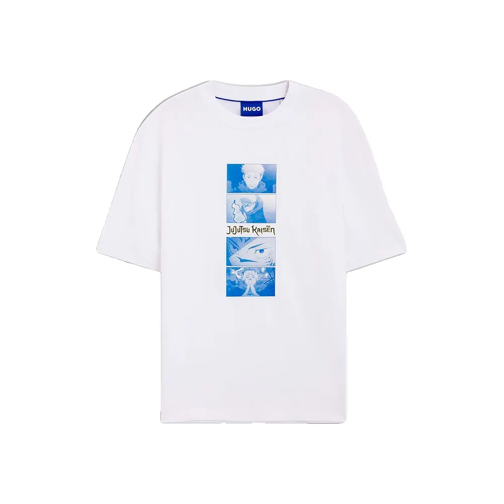 

Футболка HUGO Nuley 10272987 синего цвета, белый