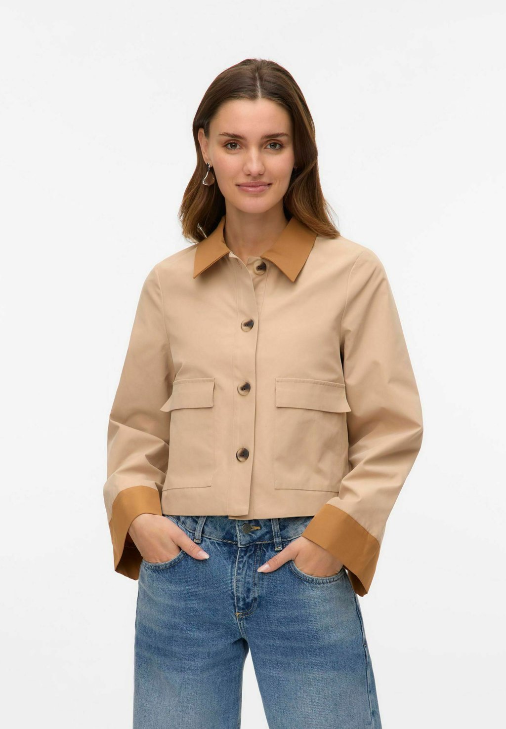 

Легкая куртка VIC Vero Moda, бежевый