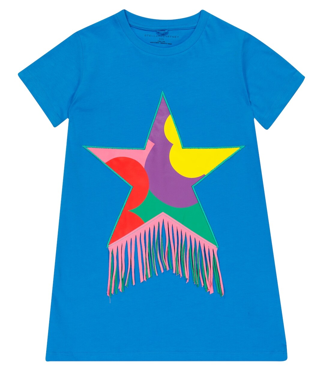 

Платье из хлопка с вышивкой и бахромой Stella McCartney Kids, разноцветный