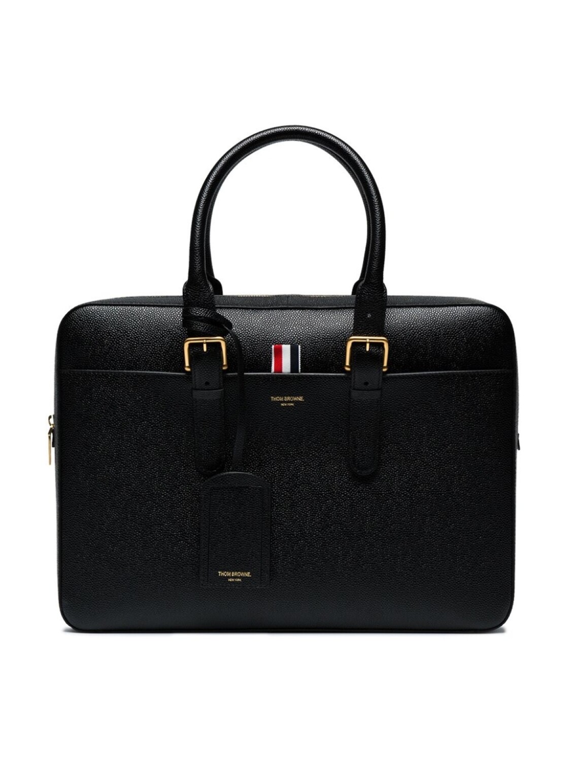 

Thom Browne чемодан из зернистой кожи, черный