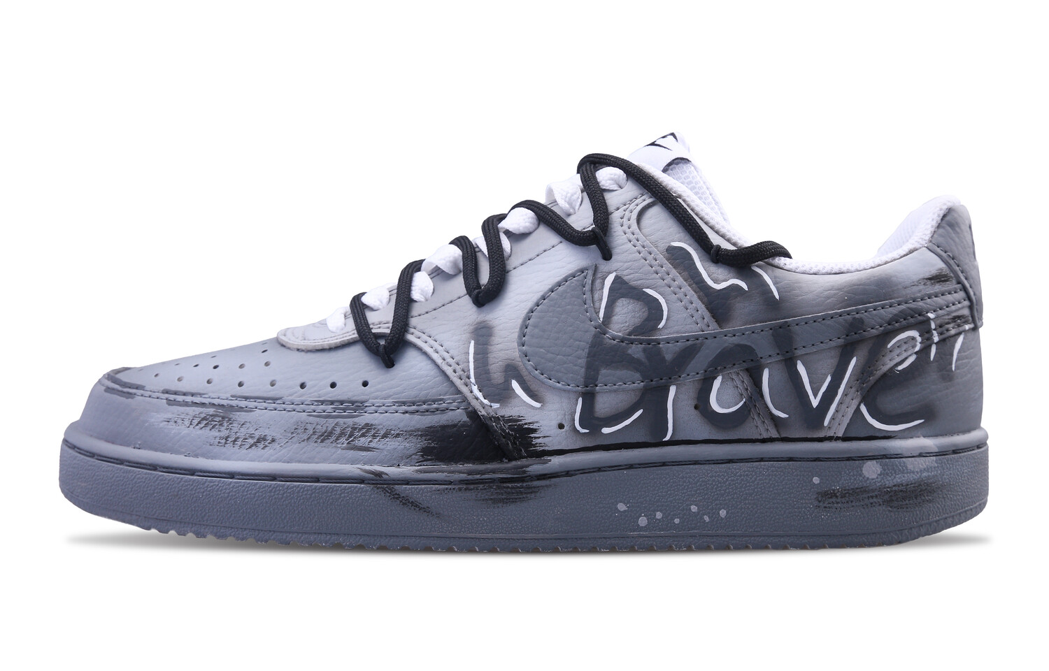 

Кроссовки Nike Court Vision 1 Skateboarding Shoes Men Low-top Light Gray, темно-серый