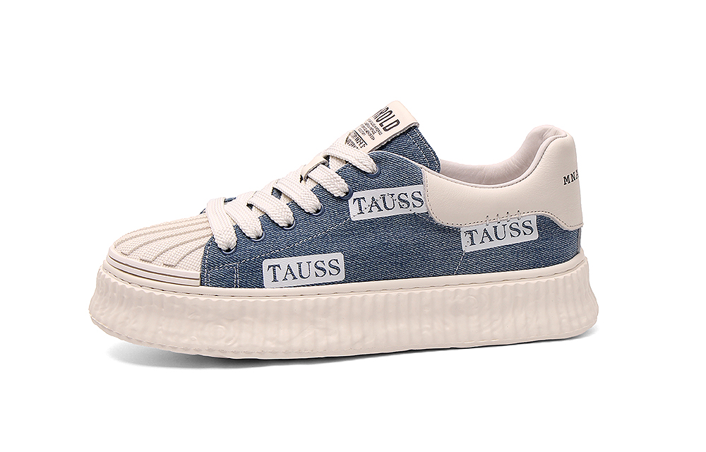 

Daying Дышащие и легкие мужские скейтерские кеды Low Top бело-голубые, цвет White Blue