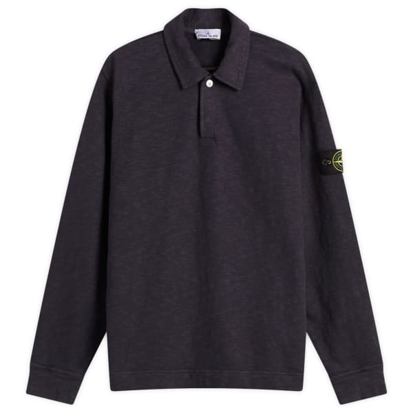 

Поло с длинными рукавами из плотного хлопка с начесом Stone Island, Ink