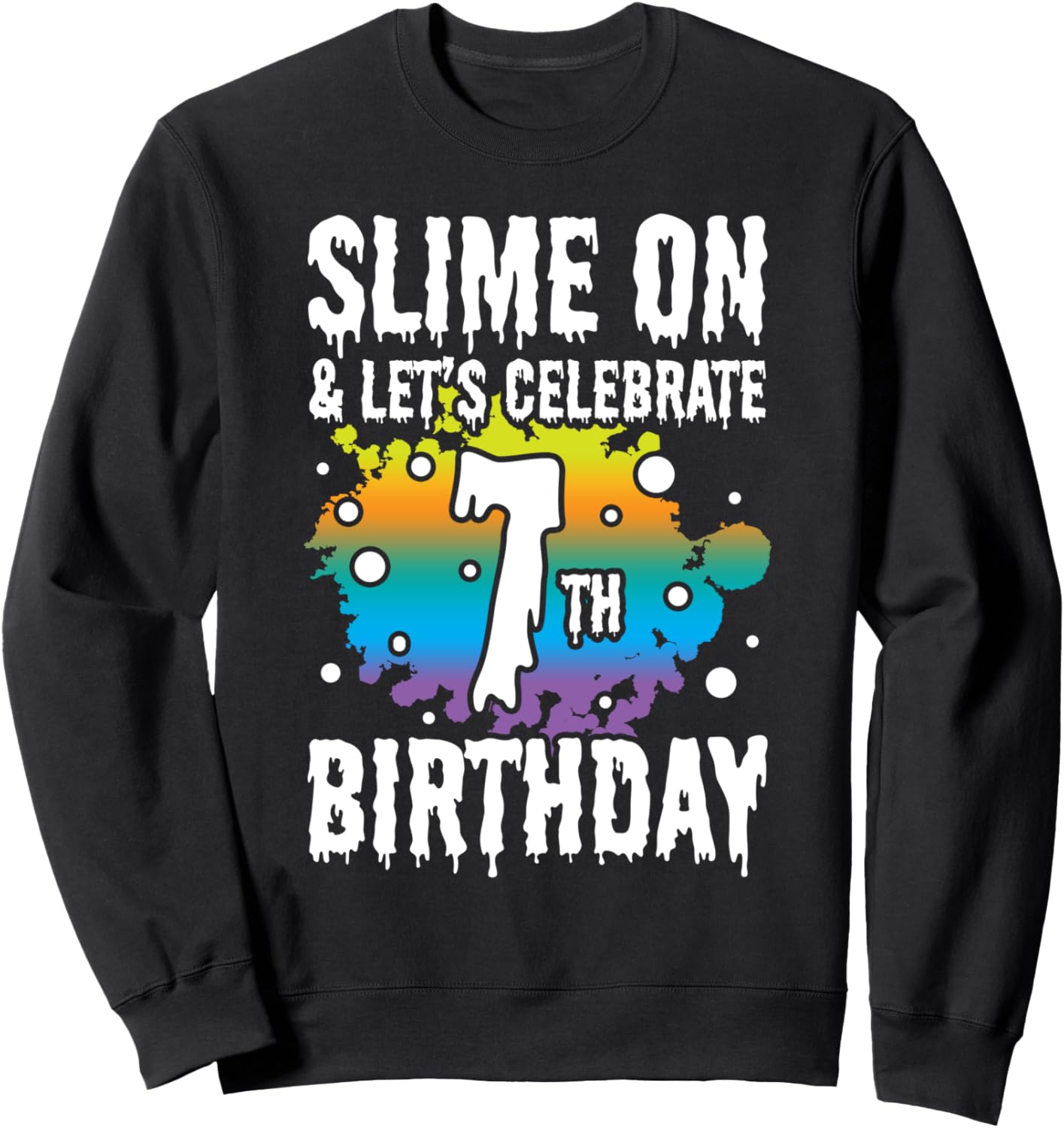 

Включаем слайм и давайте отпразднуем мой 7-й день рождения! Толстовка с принтом слайма на день рождения Clear Slime Birthday Party Supplies & Slime Favors, черный