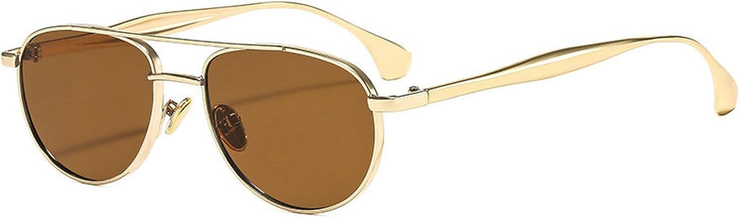 

Солнцезащитные очки COTIA с двойной перемычкой, овальной формы, для женщин и мужчин, в стиле «пилот», металлические, классические, винтажные, ретро, ​​для путешествий, Dark Tea