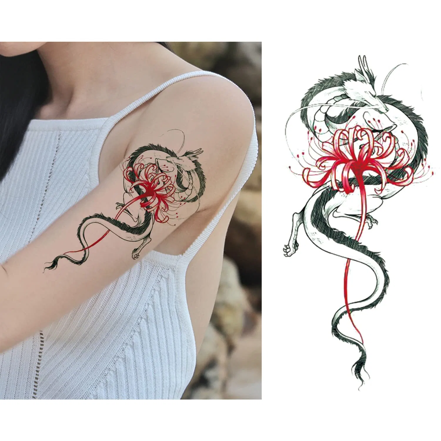 Набор временных татуировок «Дракон» (5 листов) Beyondtattoos — фото 3