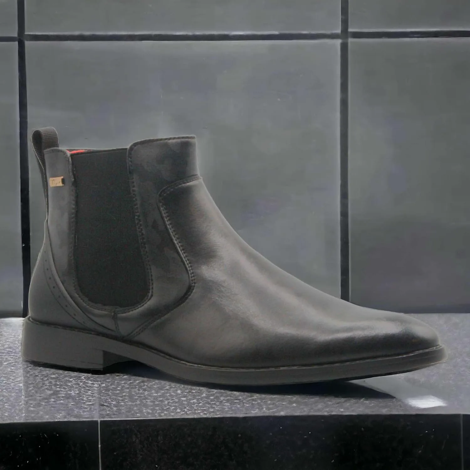 

Мужские классические ботинки Chelsea Jazamé 49113 с высоким голенищем и круглым носком, черный