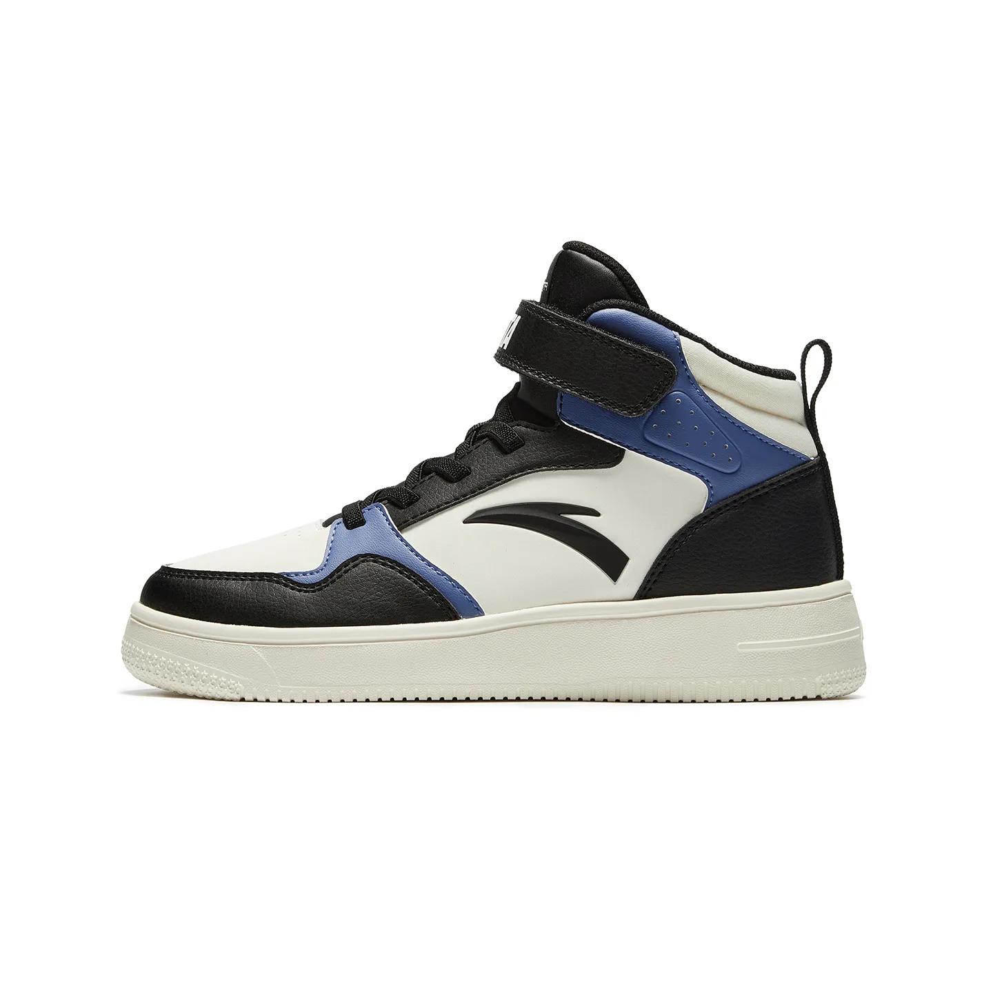 Antakids Synthetic Leather Lightweight Cushioning High top Kids' Skateboarding Shoes Black White