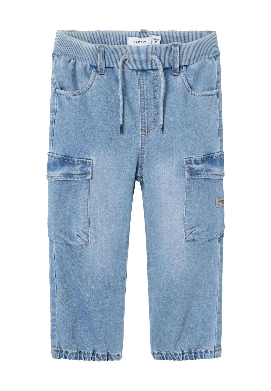 

Джинсовые брюки, пояс на резинке, кулиска, детские name it, цвет Medium Blu
