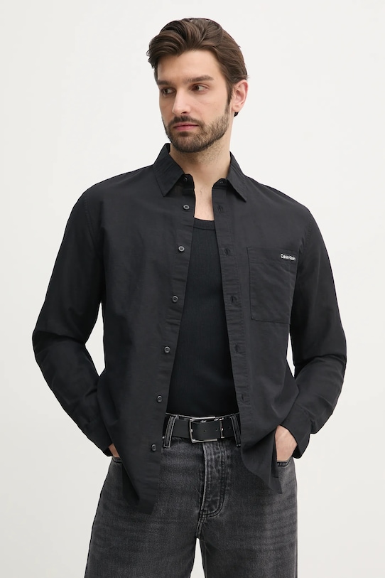 

Льняная рубашка Calvin Klein Jeans, черный
