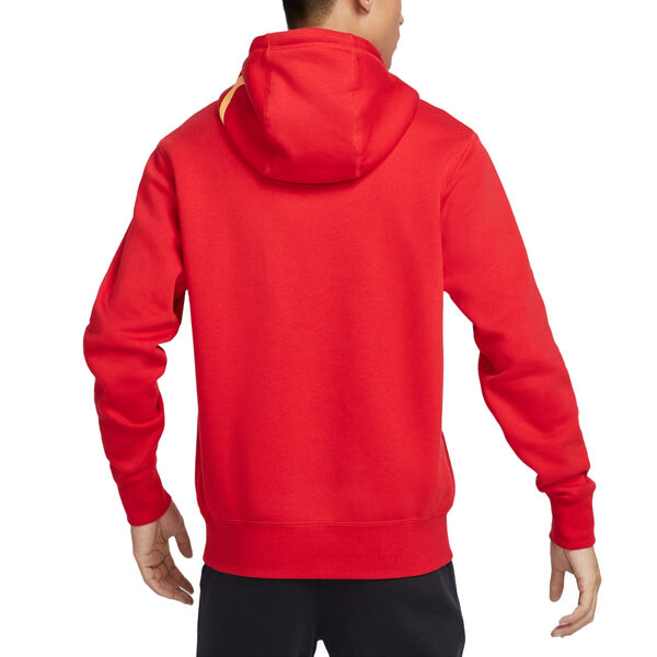 Толстовка ja club fleece basketball hoodie asia sizing 'university red gold' Nike, красный — фото 2