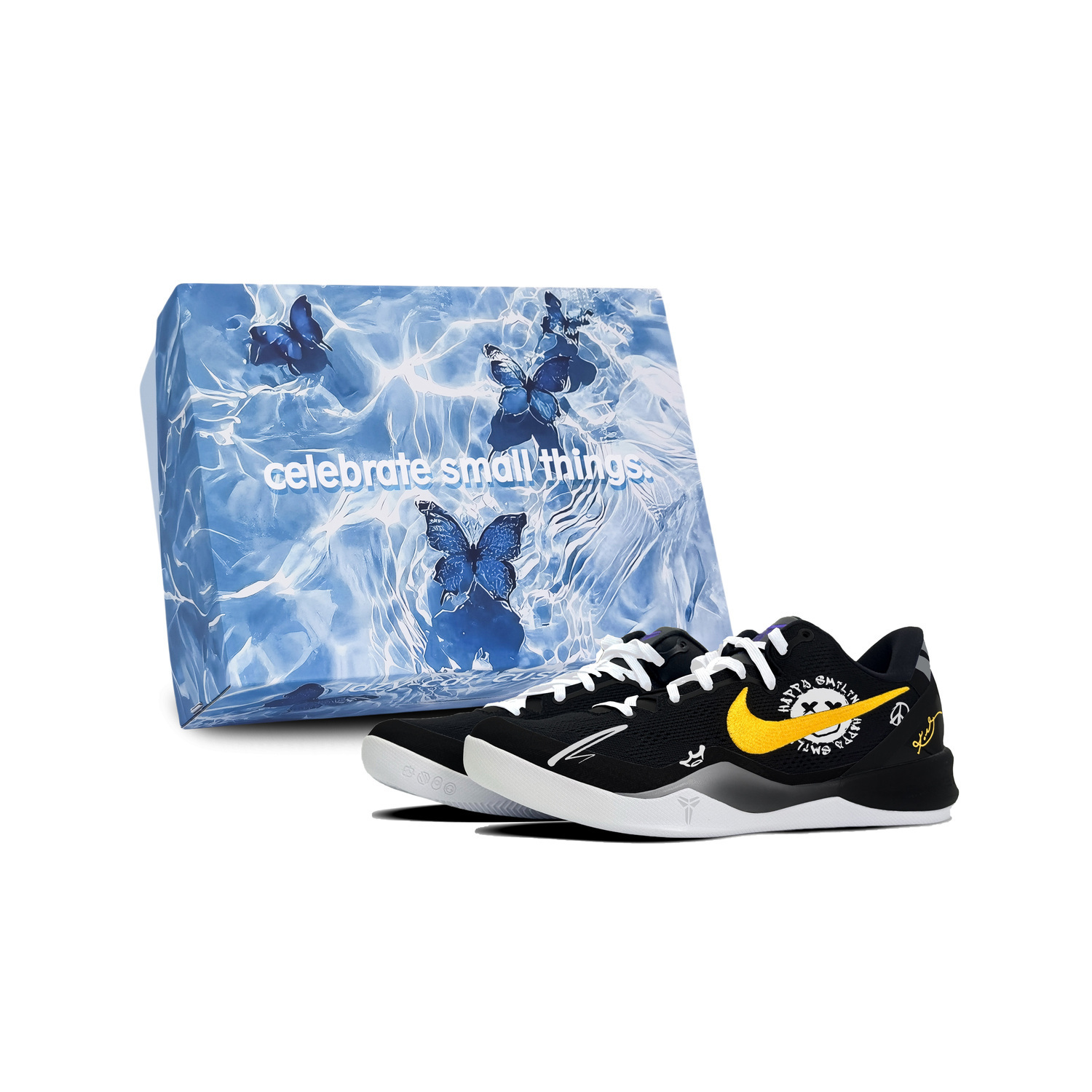 

Nike Kobe 8 Low top баскетбольные кроссовки Unisex Black Yellow