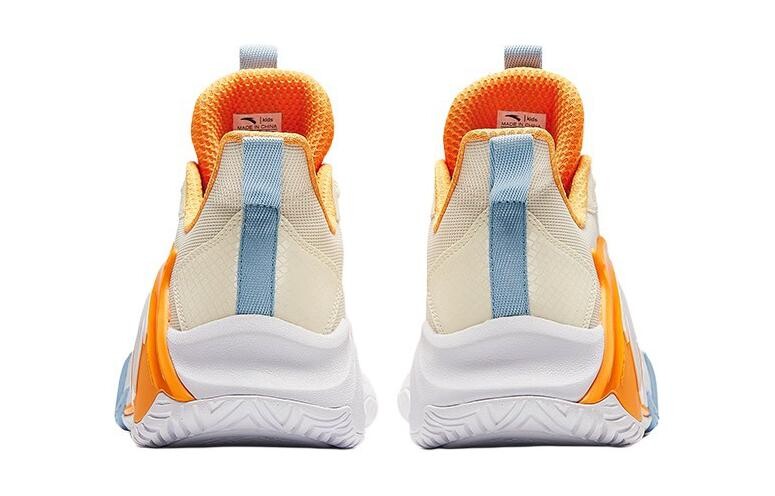 Детские баскетбольные кроссовки GS Low-top Rice White Orange Anta Kids, белый — фото 4