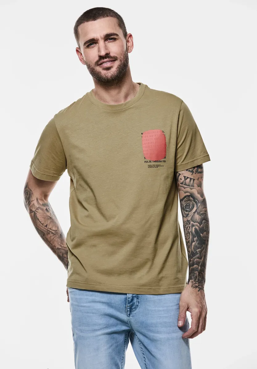 

Футболка STREET ONE MEN из чистого хлопка, цвет Beach Sand