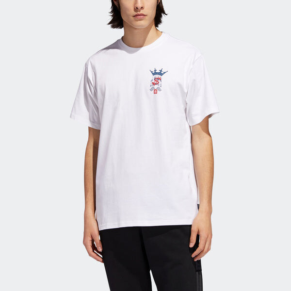 Футболка originals wehaultee skateboard printing sports round neck short sleeve white Adidas, белый — фото 2