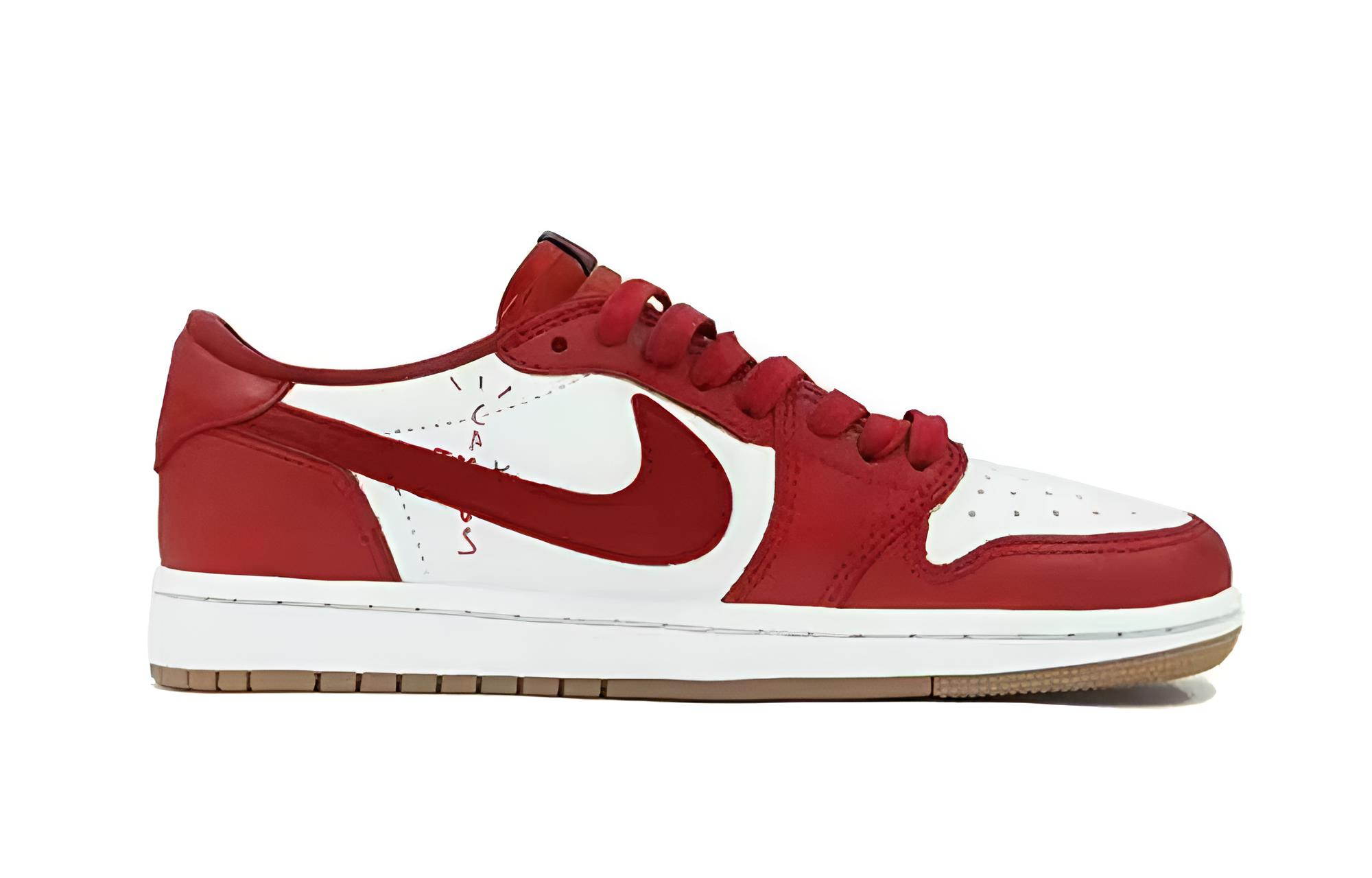 Трэвис Скотт x Air 1 трэвис скотт x aj1 low коллаборация винтажные баскетбольные кроссовки унисекс Jordan, красный — фото 2