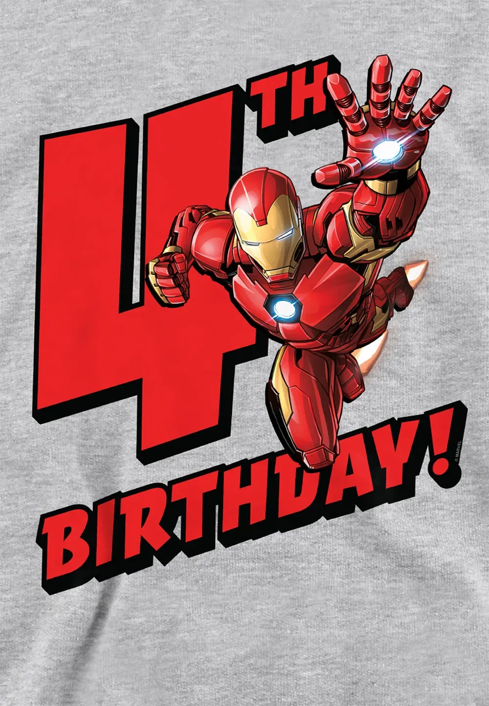 Детская худи Marvel Iron Man Birthday, Athletic Heather, серый — фото 2