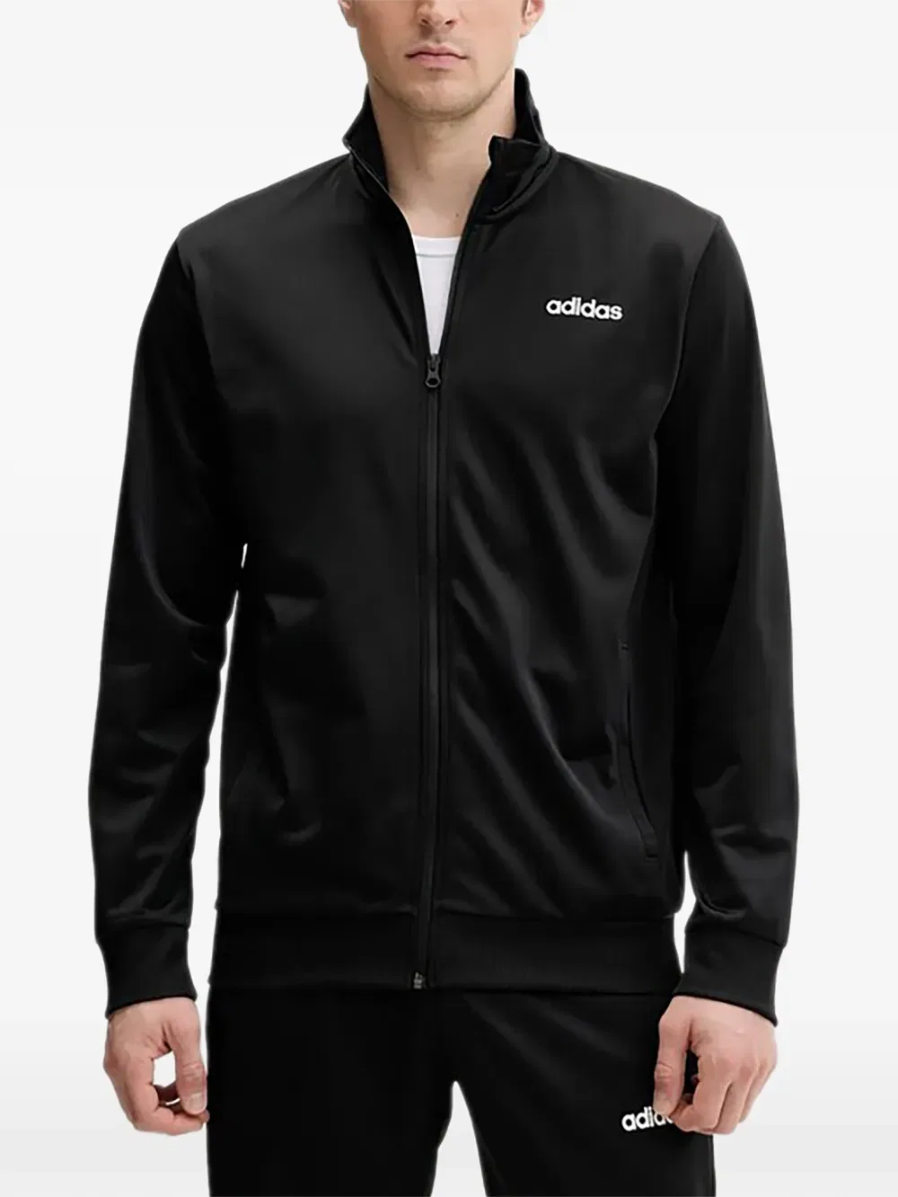 Спортивный костюм с линейным логотипом Adidas, черный