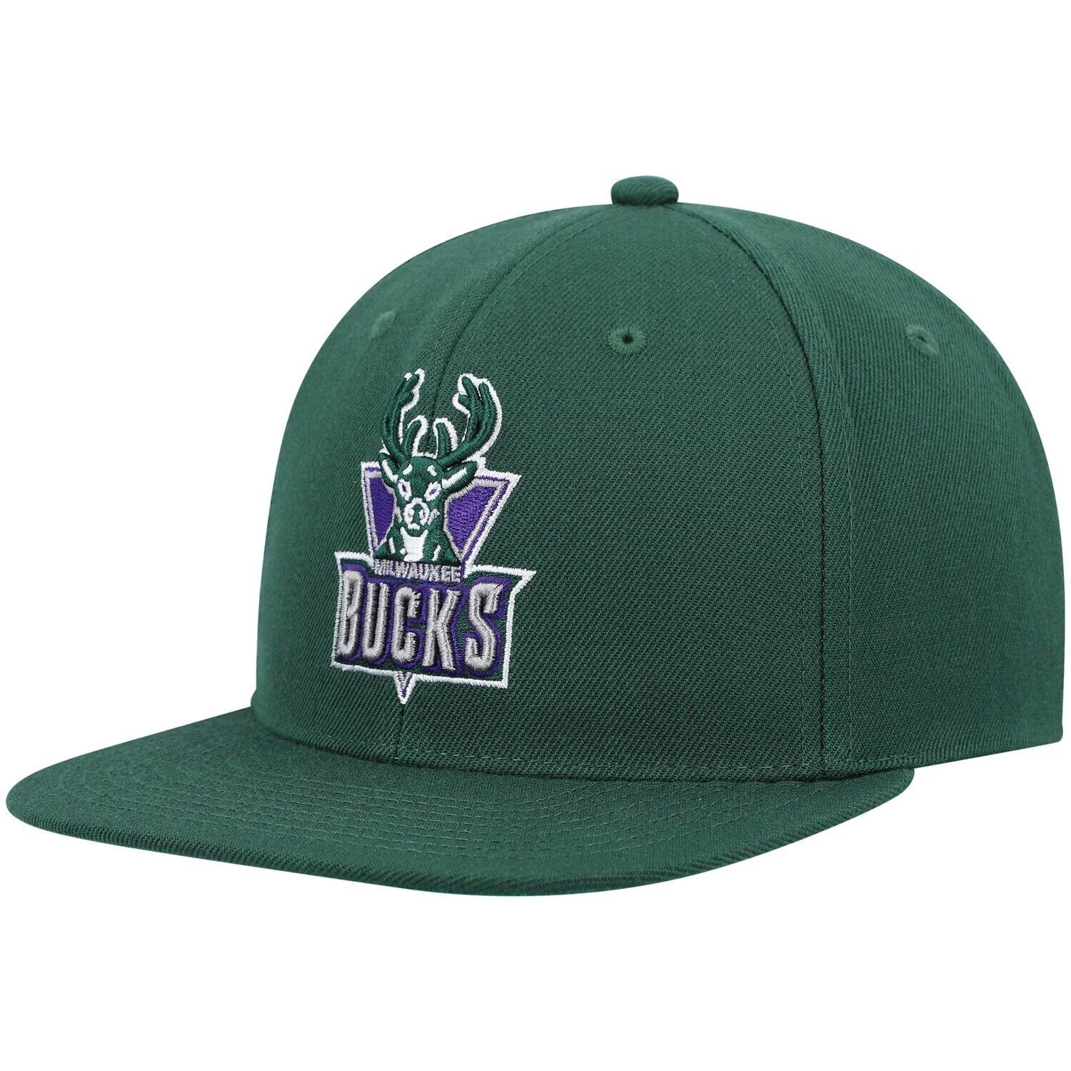 

Мужская кепка Mitchell & Ness Green Milwaukee Bucks Hardwood Classics Team Ground 2.0 Snapback