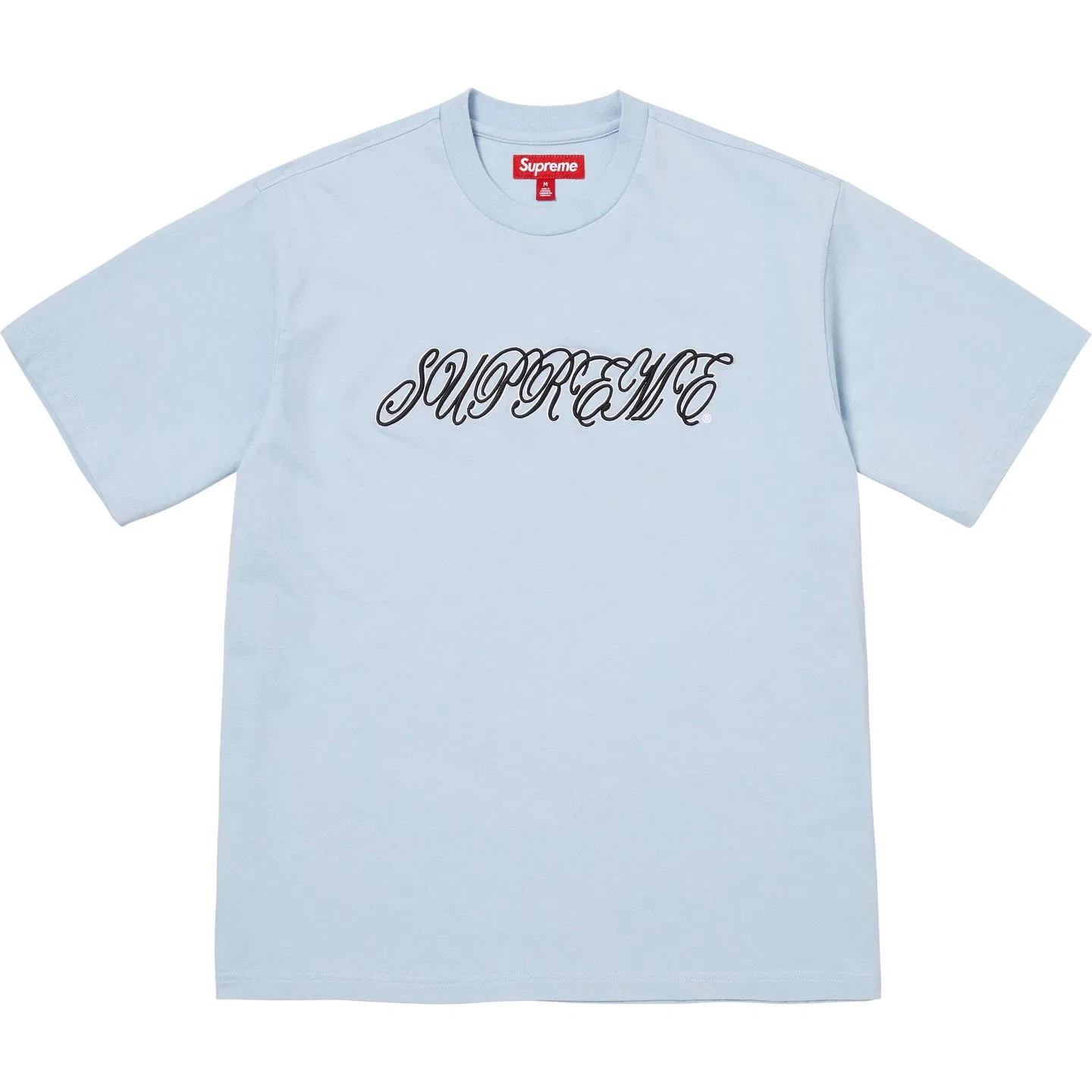 Футболка Supreme с принтом Raised Script, синяя — фото 4