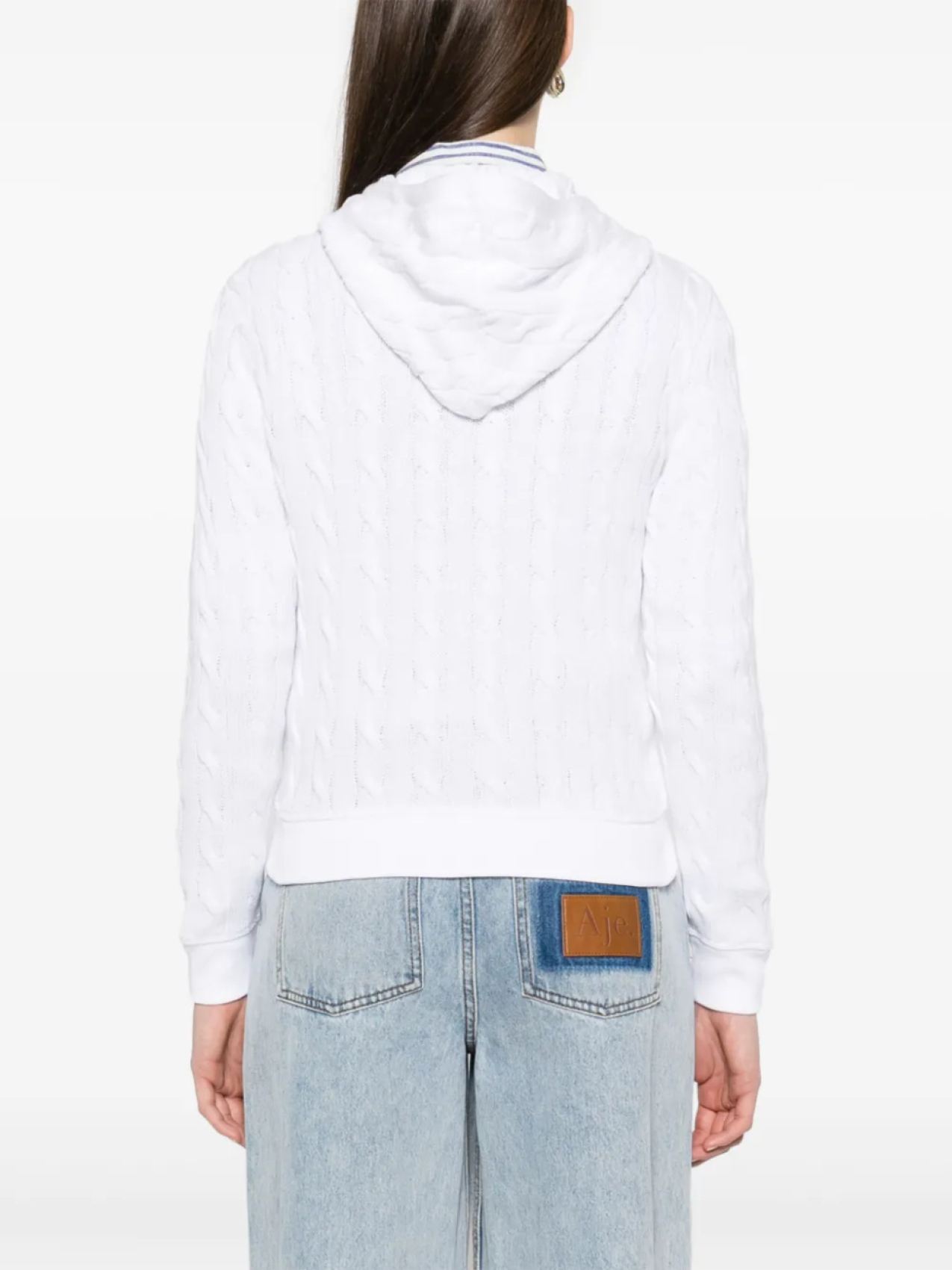 Кардиган фактурной вязки с капюшоном Polo Ralph Lauren, белый — фото 4