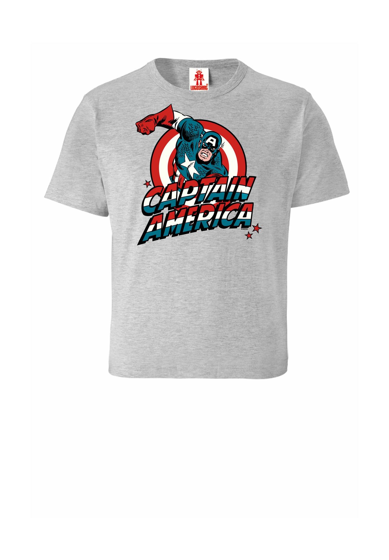 

Футболка Organic Kids Marvel - Капитан Америка LOGOSHIRT, цвет Grey Melange