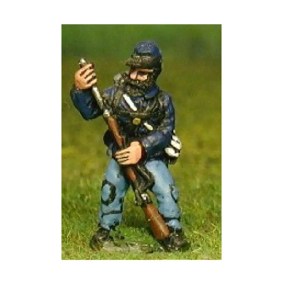 

Пехота в кепи и тунике с полным набором снаряжения - Загрузка, American Civil War Miniatures - Union/Confederate (15mm)