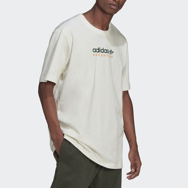 Футболка Men's adidas originals Mtn Spr Tee Alphabet Logo Printing Sports Round Neck Short Sleeve White T-Shirt, мультиколор — фото 3